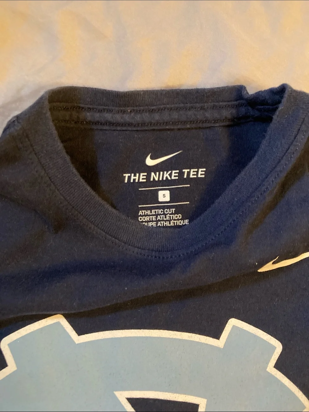 Nike Navy Tee with Light Blue UNC Logo